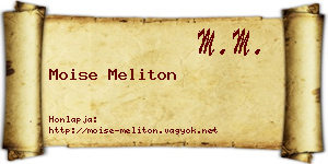 Moise Meliton névjegykártya
